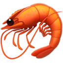 Hvordan betyder 🦐-emojien typisk?