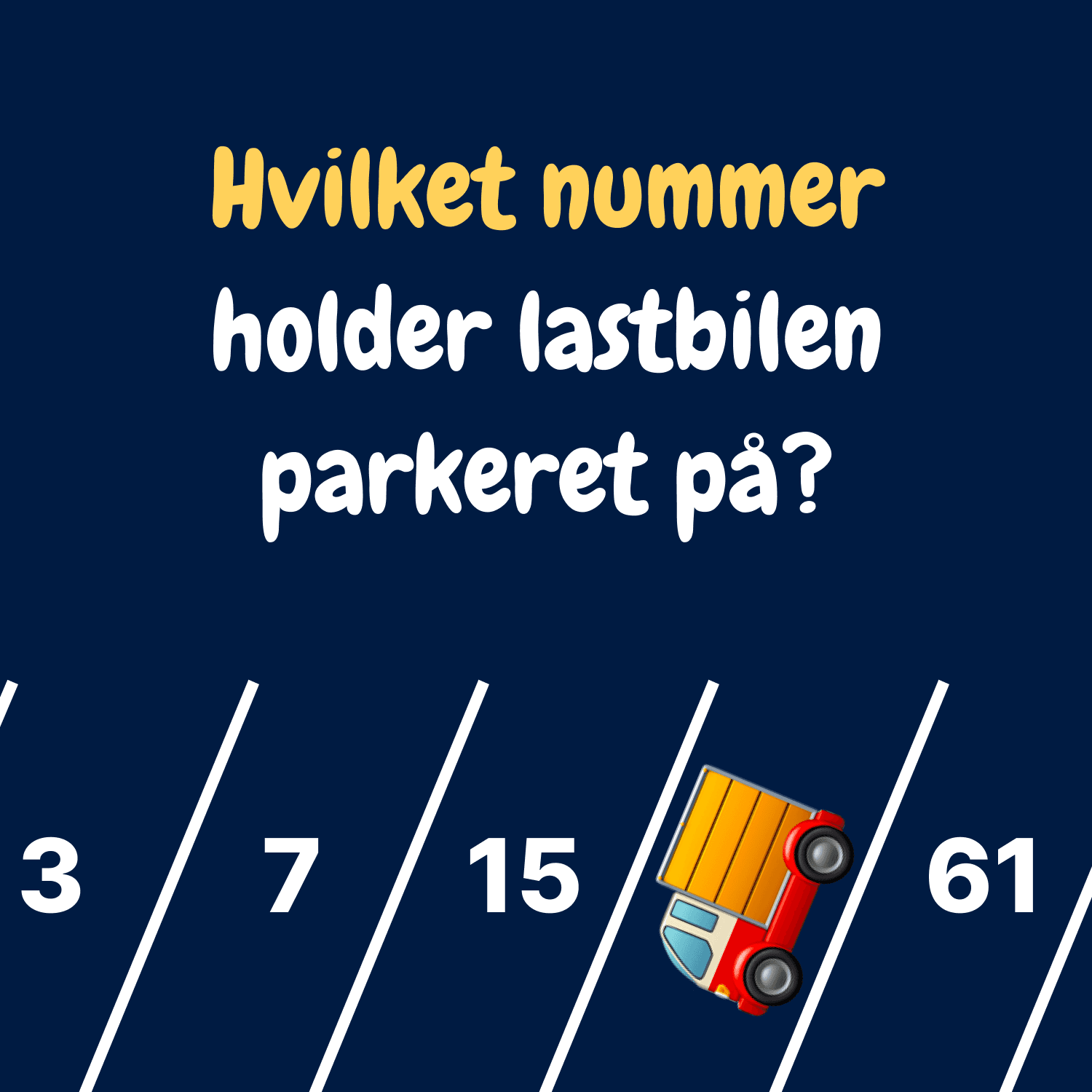 Hvad er nummeret på parkeringspladsen, som bilen er parkeret på?