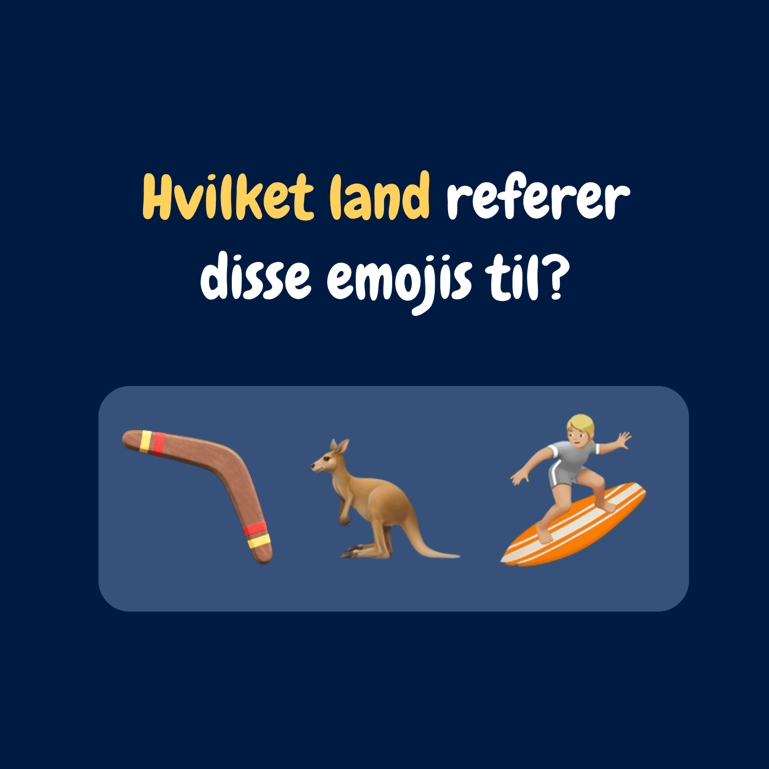 Kan du gætte hvilket land disse emojis refererer til?
