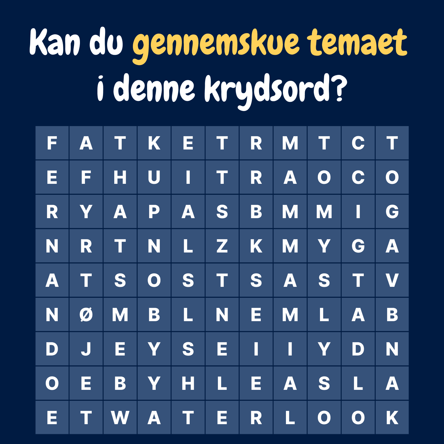 Kan du finde temaet i denne omvendte krydsord?