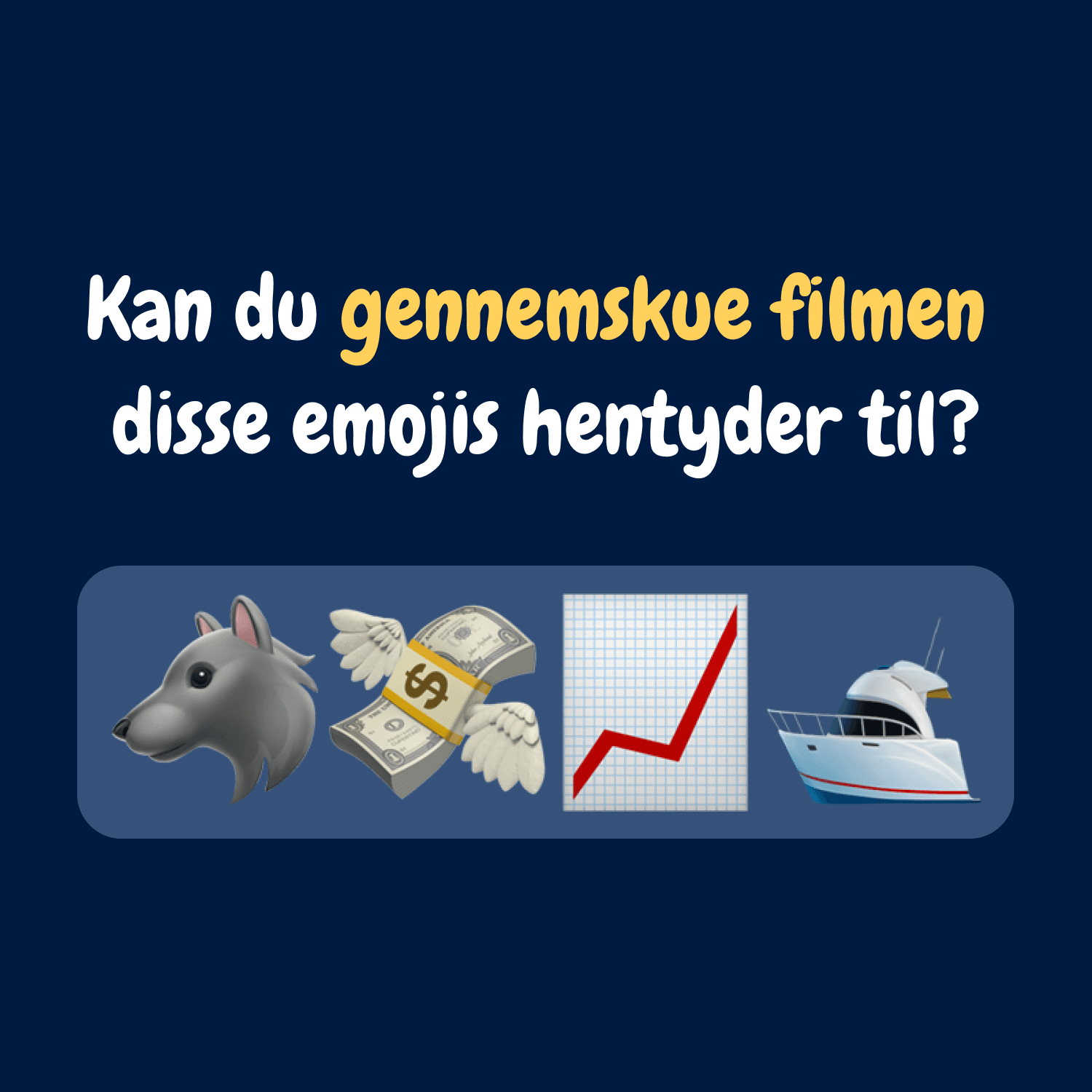 Kan du gætte filmen ud fra en række emojis? Tag gåden her