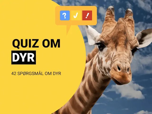 Quiz om Dyr: Dyrequiz med 42 spørgsmål og svar