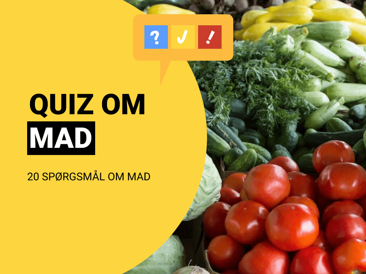 Mad Quiz på Dansk med 20 Spørgsmål og Svar