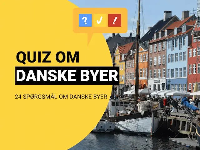 Quiz om Danske byer med 24 spørgsmål og svar