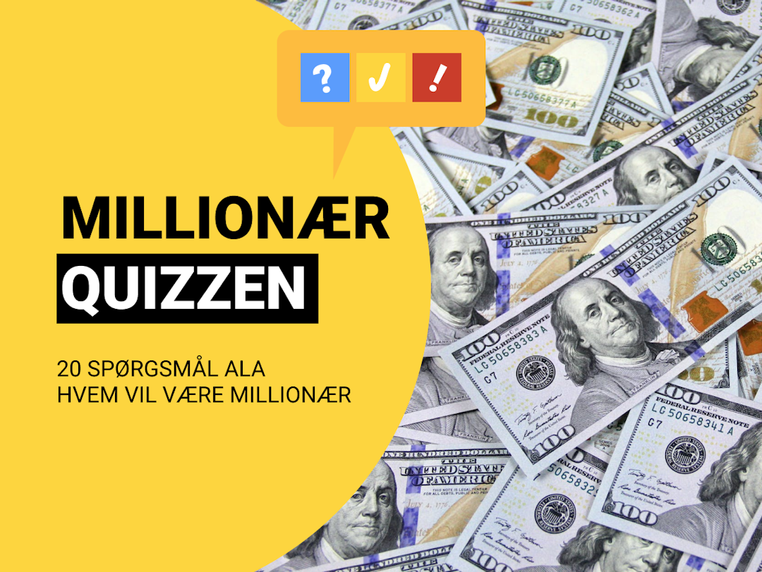 Hvem Vil Være Millionær Quiz med 20 Spørgsmål og Svar
