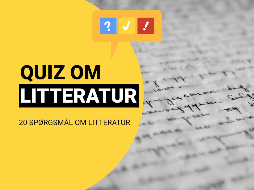 Litteraturquiz på Dansk: Quiz om litteratur med 20 spørgsmål